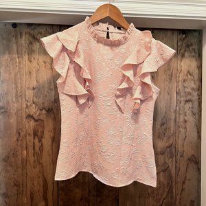 Pink ruffled accent blouse